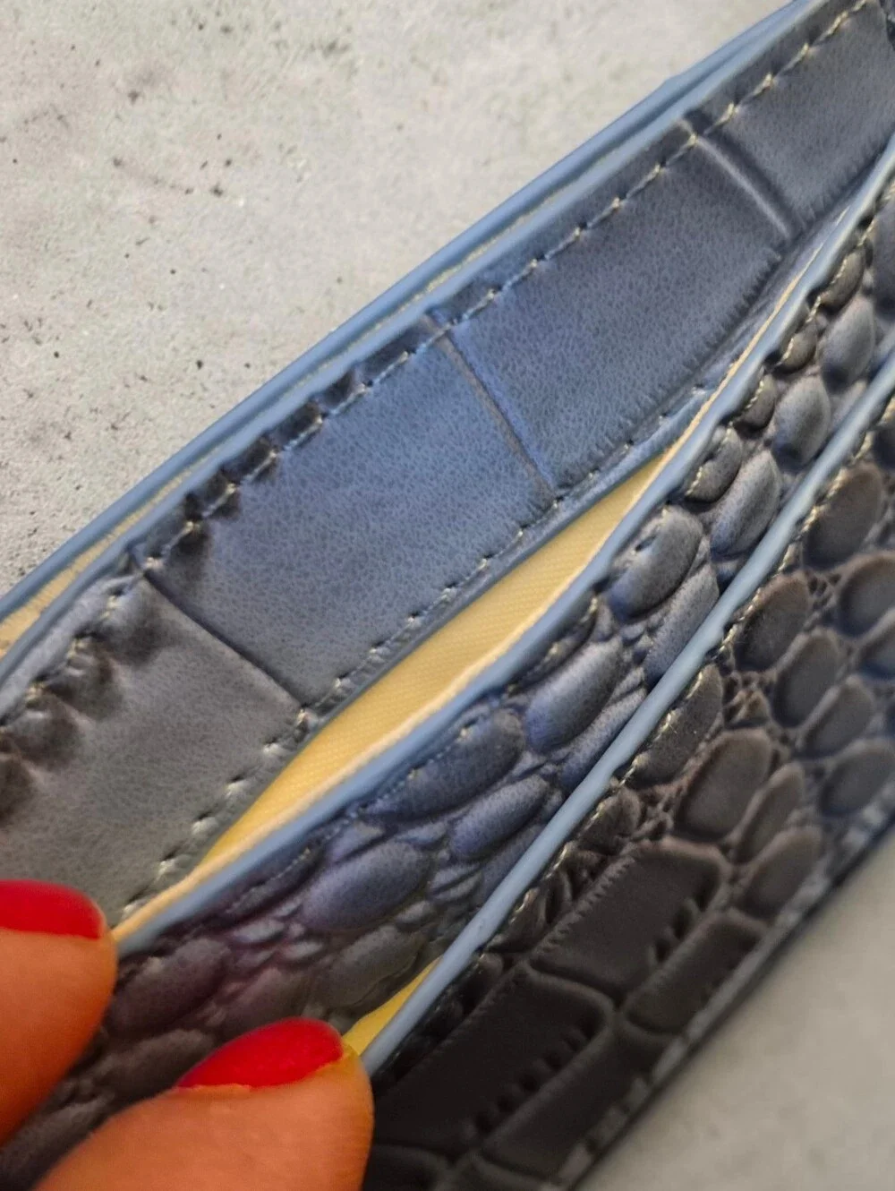 Urban Outfitters Blue Croc-Embossed Card Holder